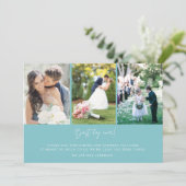 Beach Blue Best Day Ever Photo Weddenschap Harteli Bedankkaart (Staand voorkant)
