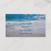 Beach Blue Coastal Ocean Waves Tropical Art Visitekaartje (Achterkant)