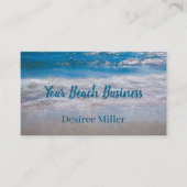 Beach Blue Coastal Ocean Waves Tropical Art Visitekaartje (Voorkant)