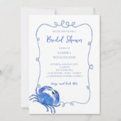 Beach Blue Crab Doodle Lijst Kaart (Voorkant)