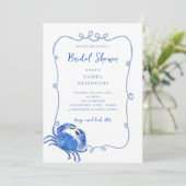 Beach Blue Crab Doodle Lijst Kaart (Staand voorkant)