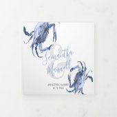 Beach Blue Crab Drieluik Uitnodiging (Cover)