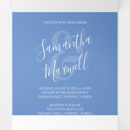 Beach Blue Crab Drieluik Uitnodiging (Binnenkant midden)