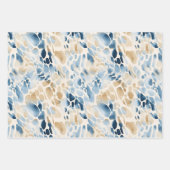 Beach Blue Cream Abstract Animal Print Verjaardag Inpakpapier Vel (Voorkant 2)