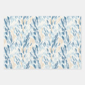 Beach Blue Cream Abstract Animal Print Verjaardag Inpakpapier Vel (Voorkant)