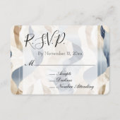Beach Blue Cream Sand Ivoor Abstracte bruiloft RSV Informatiekaartje (Voorkant)