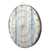 Beach Blue Cream Strepen Bruidsmeisjesfeest Dartbord (Voorkant Rechts)