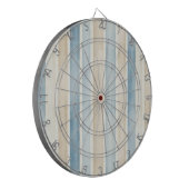 Beach Blue Cream Strepen Bruidsmeisjesfeest Dartbord (Voorkant Links)
