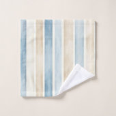 Beach Blue Cream Stripes Bad Handdoek (Wasdoekje)