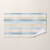 Beach Blue Cream Stripes Bad Handdoek (Handdoek)