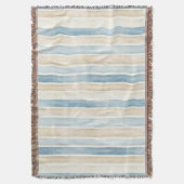 Beach Blue Cream Stripes Deken (Voorkant Verticaal)