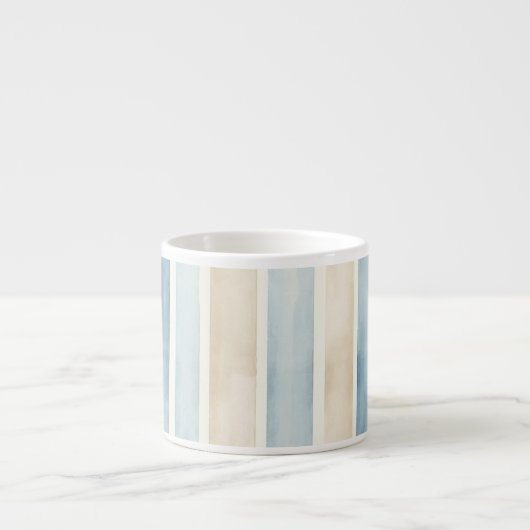 Beach Blue Cream Stripes Espresso Kop (Voorkant)