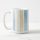 Beach Blue Cream Stripes Koffiemok (Links)