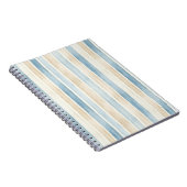 Beach Blue Cream Stripes Notitieboek (Rechterzijde)