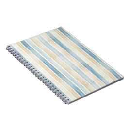 Beach Blue Cream Stripes Notitieboek