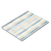 Beach Blue Cream Stripes Notitieboek (Linkerzijde)