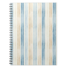 Beach Blue Cream Stripes Notitieboek