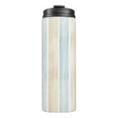 Beach Blue Cream Stripes Thermosbeker (Voorkant)