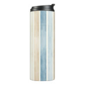Beach Blue Cream Stripes Thermosbeker (Gedraaid links)
