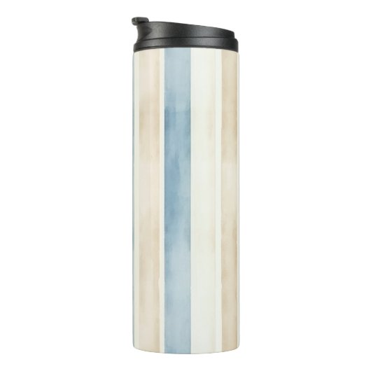 Beach Blue Cream Stripes Thermosbeker (Geroteerd rechts)