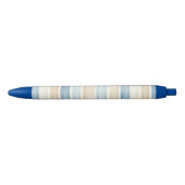 Beach Blue Cream Stripes   Zwarte Inkt Pen (Voorkant)