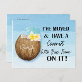 Beach Blue Nieuw adres verplaatst Aankondigingskaart (Voorkant / Achterkant)