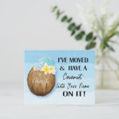 Beach Blue Nieuw adres verplaatst Aankondigingskaart (Staand voorkant)