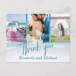 Beach Blue Ocean 3 Foto Elegant Dank je Briefkaart