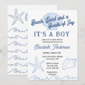 Beach Blue Ocean Baby Shower Kaart (Voorkant / Achterkant)