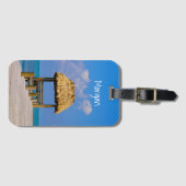 Beach Blue Ocean Tropical Caribbean Bagagelabel (Voorkant (horizontaal))