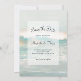 Beach Blue Ocean Waves Weddenschap Save The Date