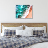 Beach Blue-oceanische golfkust Canvas Afdruk (Insitu (Slaapkamer))