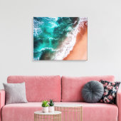 Beach Blue-oceanische golfkust Canvas Afdruk (Insitu (Woonkamer))