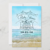 Beach Blue Ombre baby shower Kaart (Voorkant)