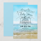 Beach Blue Ombre baby shower Kaart (Voorkant / Achterkant)