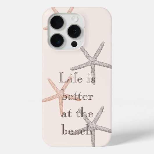 Beach Blue Peach Starfish Case-Mate iPhone Case (Achterkant)