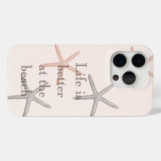 Beach Blue Peach Starfish Case-Mate iPhone Case (Achterkant (horizontaal))