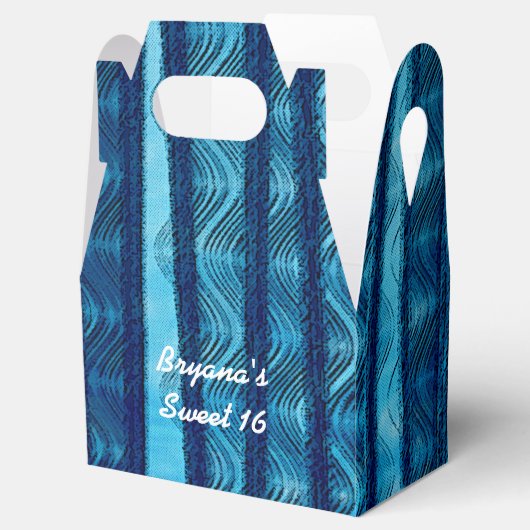 Beach Blue Retro Waves Party Favor Boxes Bedankdoosjes (Geopend)