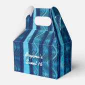 Beach Blue Retro Waves Party Favor Boxes Bedankdoosjes (Voorkant Zijde)