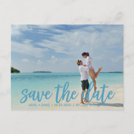 Beach Blue Save the Date Photo Aankondigingskaart