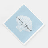 Beach Blue Seashell Wedding Napkins Servet (Hoek)