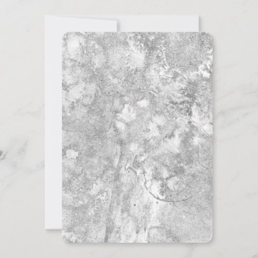 Beach Blue Seashell Zilver Grijs Elegante bruiloft Kaart (Achterkant)