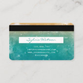 Beach Blue Sky Waterverf Credit Kaart Stijl Visitekaartje (Achterkant)