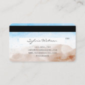 Beach Blue Sky Waterverf Credit Kaart Stijl Visitekaartje (Achterkant)