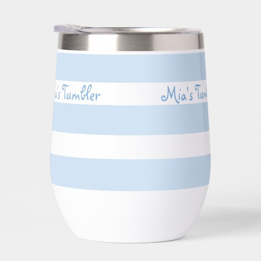 Beach Blue Strp PERSONALIZED Insulated Tumbler Cup (Rechts)