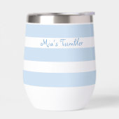 Beach Blue Strp PERSONALIZED Insulated Tumbler Cup (Links)
