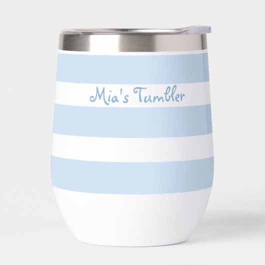 Beach Blue Strp PERSONALIZED Insulated Tumbler Cup (Links)