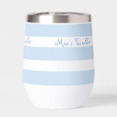 Beach Blue Strp PERSONALIZED Insulated Tumbler Cup (Achterkant)