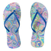 Beach Blue Swirl-ontwerp Teenslippers (Voetbed)