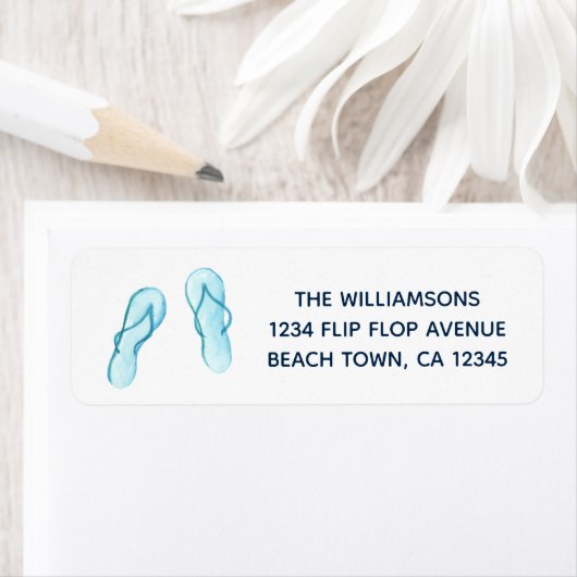 Beach Blue Teenslippers Etiket (Insitu)